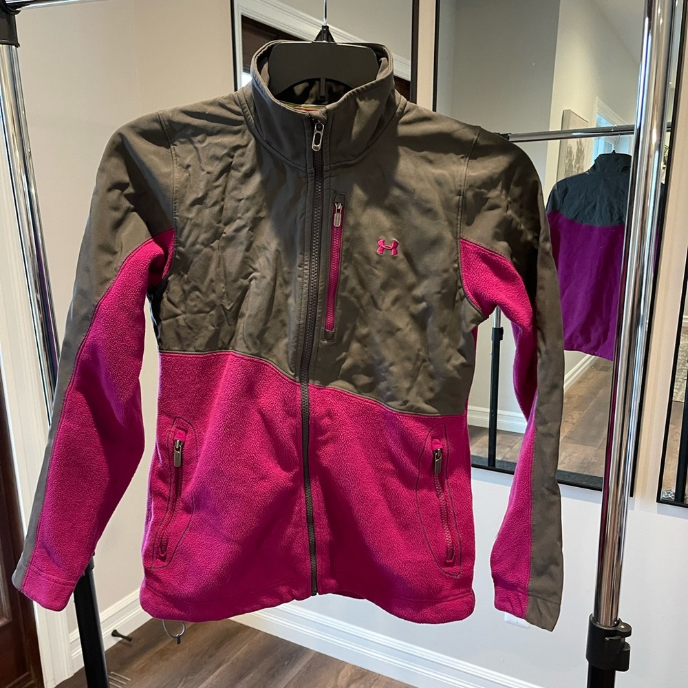 Under armour gray pink jacket size S